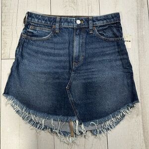 FREE PEOPLE Denim Frayed Hem Skirt
